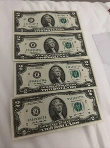 2 dollar bill 2013 series A (4 Count) - Picture 1 of 2