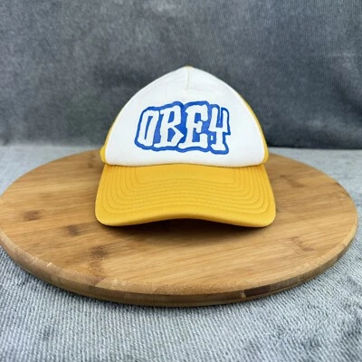 Gorra Obey Sombrero Adulto Snapback Amarillo Blanco Béisbol Camionero Papá Malla Espuma Foto 1 de 4