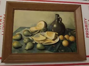 DE COLECCIÓN 3D LEVANTADO HANK BOS STILL LIFE PERAS MELONES DAC NY - Imagen 1 de 4