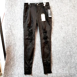 Vibranti jeans MIU da donna taglia 9 w28 (28""27,5"") neri effetto invecchiato skinny jegging - Foto 1 di 13