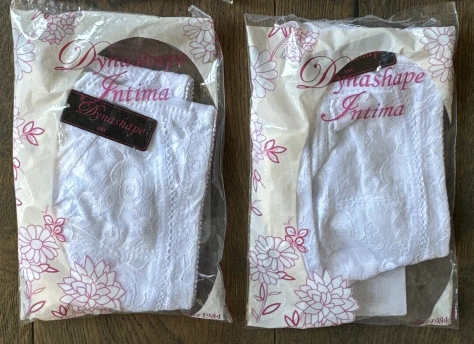 Juego de 2 sujetadores vintage NUEVO STOCK ANTIGUO Dynashape Intima 38C encaje blanco Foto 1 de 4