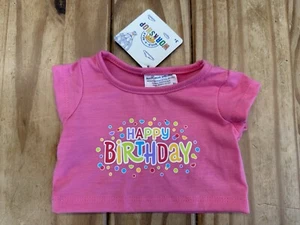 Official Build A Bear Happy Birthday Pink T Shirt Soft Toy Plush Stuffed Animal - Picture 1 of 3