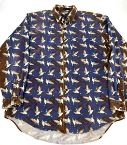 COLOURS Alexander Julian Mallard Duck All Over Print Vintage Color Block Shirt - Picture 1 of 8