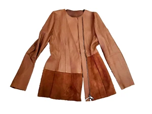 ✨SPORTMAX by Max Mara  LEATHER and SUEDE Jacket   Usa8_ Gb10_ It42_ Fr40_De38 - Picture 1 of 24