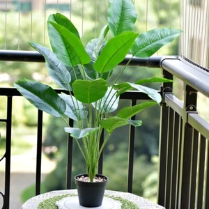 32in 18 Forks Tropical Plant Large Artificial Banana Tree Fake Palm Leaves Decor - Picture 1 of 11