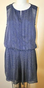 Qmack Shift Dress Womens Polka Dot Blue/White Size Large - Bild 1 von 6