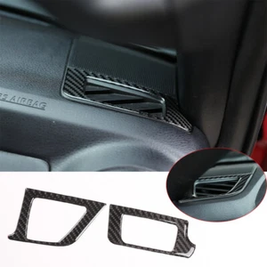 2*Real Carbon Fiber Dashboard Air Vent Outlet Trim Fit For T@yota T@coma 2015-20 - Foto 1 di 10