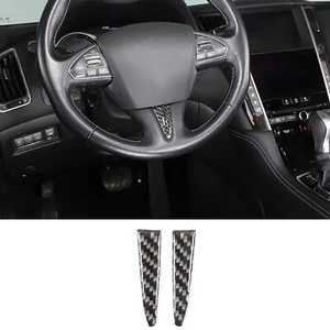 Carbon Fiber Steering Wheel Bottom Stickers Trim Kit For Infiniti Q50 2015-2022 - Imagen 1 de 12