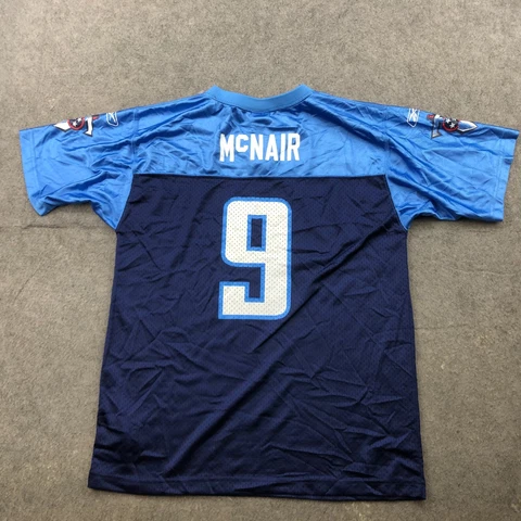 Steve McNair Tennessee Titans Jersey Boys XL Blue #9 Football NFL Reebok Youth Cover