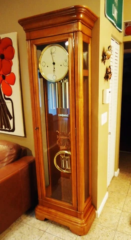 Sligh Contemporary / Modern 82" Tall Grandfather clock Faux Mercury Pendulum Cover