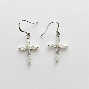 100% Pendiente Colgante Plata Esterlina 925, (Cruz) Calidad AAAAA Grado CZ12 - Imagen 1 de 2