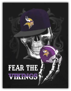 Calcomanía adhesiva para parachoques de auto calavera de Minnesota Vikings NFL - 3"" o 5"" - Imagen 1 de 1