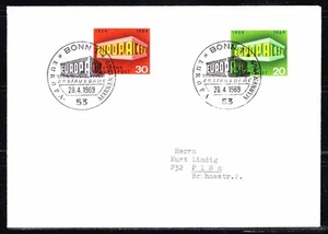 Germany 1969 FDC cover Mi 583-584 Sc 996-997 Europa Cept issue two postmarks - Picture 1 of 1