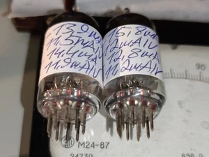 Par de tubos Voskhod 6N23P 2 piezas fuertes emparejados NOS ECC88 6922 URSS 1987 año - Imagen 1 de 8