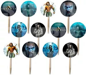Aquaman Cupcake Picks Kuchen Topper Gefallen Superheld DC Comics Dbl Seitenbilder-12 - Bild 1 von 2