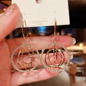 Fashion Crystal CZ Cubic Zircon Earrings Stud Dangle Drop Women Wedding Jewelry 
