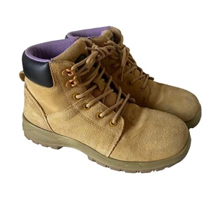 Jackaroo Womens Combat Boots Work Camel Size 8 Leather Upper Steel Cap - Picture 1 of 17