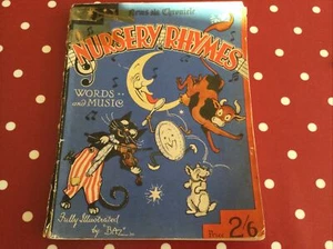 News Chronicle Book Of Nursery Rhymes 1920’s Illustrated By BAZ - Picture 1 of 13