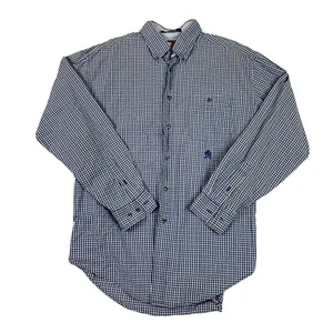 Vintage Tommy Hilfiger Shirt Men XL Blue Plaid 100% Cotton Casual - Picture 1 of 8
