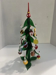 Candeliere vintage in vetro di Murano albero di Natale con decorazioni soffiate a mano ottime condizioni - Foto 1 di 14