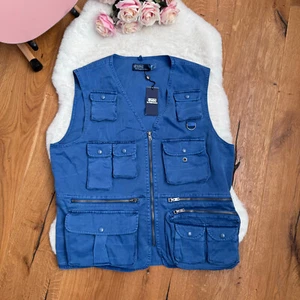 Polo RALPH LAUREN UTILITY VEST Hunting Blue Pockets Sportsman Size L XL £398 - Picture 1 of 17