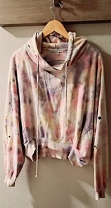 Ladies Young Fabulous & Broke Tie Dyed Hoodie M/L Dolman Sleeves Cropped - Picture 1 of 8