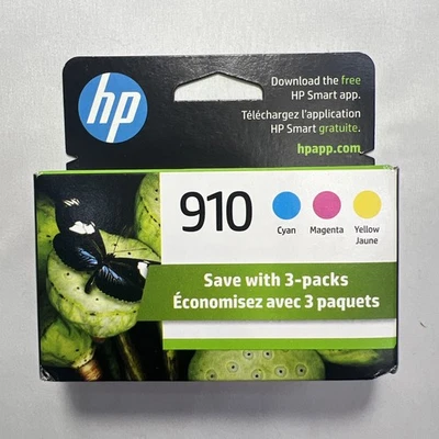 New Genuine HP 910 Tri-Color Cyan Magenta Yellow Ink Cartridge Sealed MAY 2027 - Image 1 of 4