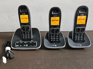 BT BT BT7600 Cyfrowy telefon bezprzewodowy Trio, 3 słuchawki, sekretarka, głośnik - Zdjęcie 1 z 8