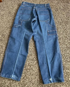 Pantalones de mezclilla sin marca azules lavado medio holgados hip hop para hombre talla 36x30 - Imagen 1 de 8