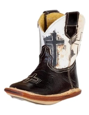 Tin Haul Western Boots Boys Church Cross Brown 14-016-0007-1727 BR - Image 1 of 3