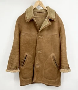 Vintage Abercrombie Fitch Suede Shearling Rancher Coat 40 Marlboro Jacket 70s - Picture 1 of 21