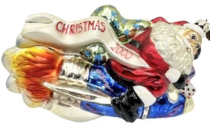 Radko 2000 Millennium Blast Off Santa Claus Rocket Ornament - Picture 1 of 24