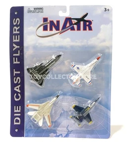 InAir Modern Jet Fighter  4-piece Set F-14 Tomcat SR-71 Blackbird Diecast - Picture 1 of 4