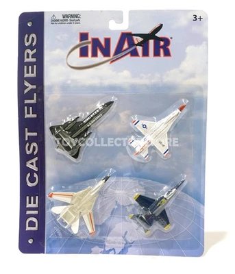 InAir Modern Jet Fighter  4-piece Set F-14 Tomcat SR-71 Blackbird Diecast - Image 1 of 4