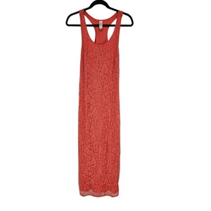 No Boundaries Women's Lace Coral Sleeveless V-neck Maxi Dress Size XL - Picture 1 of 4