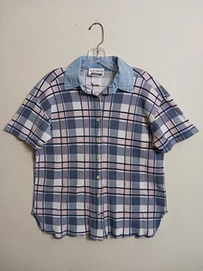 L.A. Gold Womens 42" Bust Size Small Blue Pink Thermal Denim Shirt - Picture 1 of 4