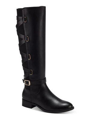 THALIA SODI Womens Black Goring Veronika Round Toe Block Heel Riding Boot 6.5 W - Image 1 of 4