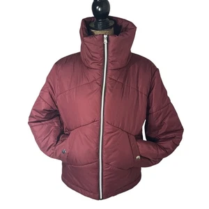 Me Jane Burgundy Puffer Jacket cappotto invernale donna media tasca a scatto con coulisse - Foto 1 di 11