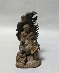 FUDO MYOO ACALA NIO Buddha Bronze Statue 4.3 in Japan Vintage Figurine Ornament - Picture 1 of 10