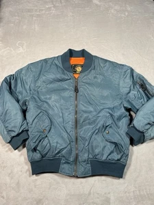 Vintage 90s Anchor Blue Bomber Jacket Size Large Blue Y2K - Bild 1 von 8