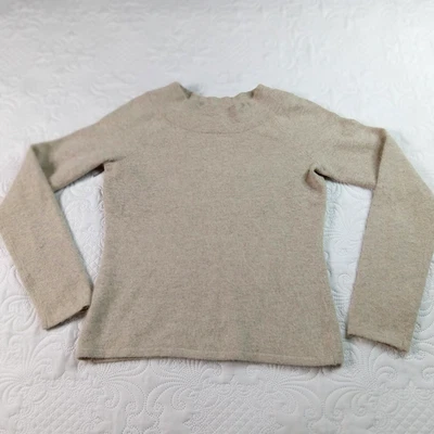 Suéter Para Mujer S* Lana de Cordero Angora Conejo Avena Cuello Simulado Pullover Usado en Excelente Condición Foto 1 de 4