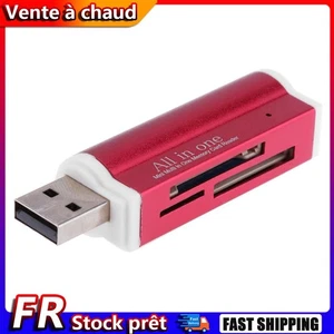 Lecteur de carte mémoire multiple USB2.0 4 en 1 pour SD/SDHC/Mini SD/MMC/TF (rou - Zdjęcie 1 z 7