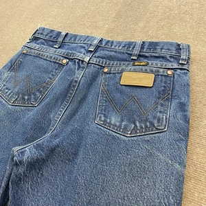 Wrangler Jeans Mens 32x34 Blue 936 Cowboy Cut Slim Faded Western Rancher Boots - Picture 1 of 13