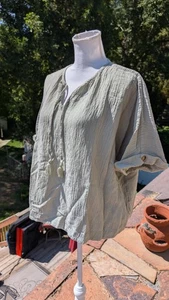 Weiche Umrandung Damengröße 3XL mintgrün Tunika Top mit Krawatte - gebraucht, in einwandfreiem Zustand - Bild 1 von 9