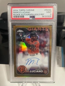 2024 Topps Chrome Marco Luciano Rookie Autograph Gold Refractor (3/50) Giants - Picture 1 of 2