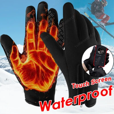 YUMARKET Winter Thermal Gloves Windproof Waterproof Touch Screen Warm Mittens Men Women