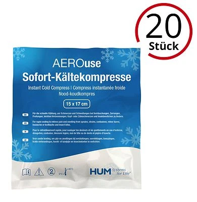 20 x AeroUse Sofort-Kältekompresse Coldpack Kühlpack Kühlkompresse einmal cool - Bild 1 von 2