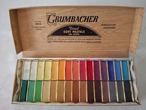 Vintage Grumbacher Finest Soft Pastels 30 Half-Length Set No. 00/C New Nice - Picture 1 of 14