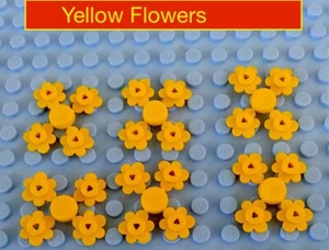 Lego gelbe Blumen 4 Blumen auf einem Anguss X24 einzelne Blumen Neu RAR - Bild 1 von 1