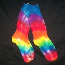 ORGANIC Tie Dye Woman's Socks Rainbow 9-11 Tye Dyed Hippy Made in USA